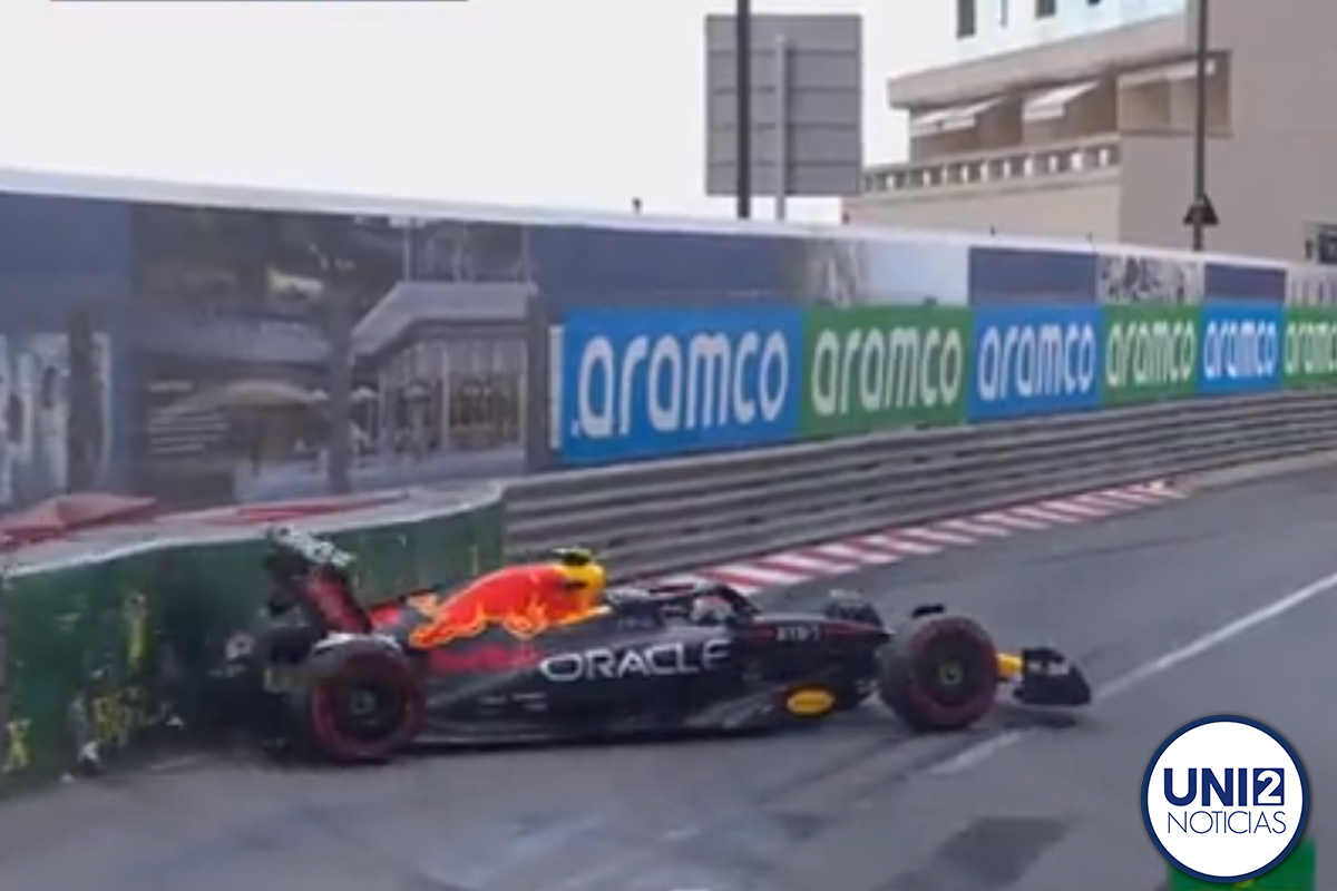 Checo Pérez choca y queda en tercero; Leclerc se lleva la pole de Mónaco